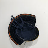 【O-015-K】Deep navy blue thread laced modern small plate two-piece cuirass armor (helmet only)：濃紺糸威当世小札二枚胴（兜のみ）