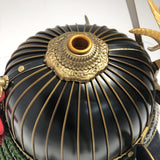 【O-019-K】Ancient yomogi thread laced small plate two-piece cuirass armor (helmet only)：古代蓬糸威小札二枚胴（兜のみ）
