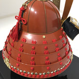 【O-038-K】Red thread laced large-sleeved red two-piece cuirass armor (helmet only)：赤糸威大袖赤二枚胴具足（兜のみ）