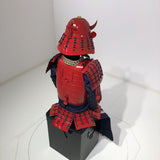 【O-061】Deep navy blue thread laced red barrel shoulder guards two-piece cuirass armor：濃紺糸威赤桶側二枚胴具足