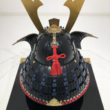【O-047-K】Deep navy blue thread laced Iyo-style plain lacing two-piece cuirass armor (helmet only)：濃紺糸威伊予素懸二枚胴具足（兜のみ）