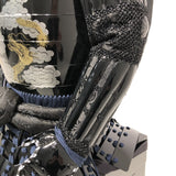【O-074】Deep navy blue thread laced cloud and dragon two-piece cuirass armor：濃紺糸威雲龍二枚胴具足