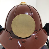 【O-059】Deep navy blue thread laced brown barrel shoulder guards two-piece cuirass armor：●濃紺糸威茶桶側二枚胴具足