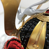 【O-003-K】Red thread laced large plate ō-yoroi armor (helmet only)：赤糸威本大札大鎧（兜のみ）