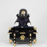 【O-050-K】Navy Blue Thread Laced Black Matte Finish Riveted Two-piece Dou Armor (Atamagata) (Helmet Only)：紺糸威黒艶消鋲綴二枚胴具足（頭形）（兜のみ）
