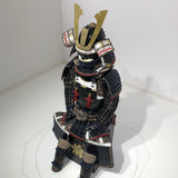 【O-047】Deep navy blue thread laced Iyo-style simple tied two-piece cuirass armor with matte lacquer finish：濃紺糸威伊予素懸二枚胴具足(艶消塗)