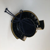 【O-046-K】Deep navy blue thread laced rusted iron umbrella riveted two-piece cuirass armor (helmet only)：紺糸威鉄錆笠鋲二枚胴具足（兜のみ）