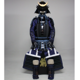 【O-063】Dark Blue Thread Laced Black Barrel Shoulder Guards Two-Piece Cuirass Armor：紺糸威黒桶側二枚胴具足