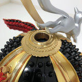 【O-003-K】Red thread laced large plate ō-yoroi armor (helmet only)：赤糸威本大札大鎧（兜のみ）