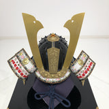 【O-047-K】Deep navy blue thread laced Iyo-style plain lacing two-piece cuirass armor (helmet only)：濃紺糸威伊予素懸二枚胴具足（兜のみ）