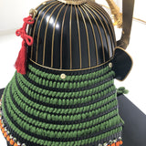 【O-019-K】Ancient yomogi thread laced small plate two-piece cuirass armor (helmet only)：古代蓬糸威小札二枚胴（兜のみ）