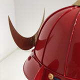 【O-061】Deep navy blue thread laced red barrel shoulder guards two-piece cuirass armor：濃紺糸威赤桶側二枚胴具足