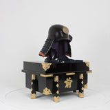【O-050-K】Navy Blue Thread Laced Black Matte Finish Riveted Two-piece Dou Armor (Atamagata) (Helmet Only)：紺糸威黒艶消鋲綴二枚胴具足（頭形）（兜のみ）
