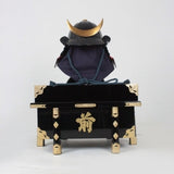 【O-055-K】Navy and Red Thread Laced Munetori Black Barrel-shaped Two-piece Dou Armor (Juunikoma) (Helmet Only)：紺赤糸威胸取黒桶側二枚胴具足（十二間）（兜のみ）