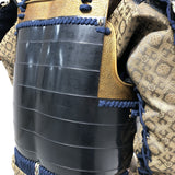 【O-029】Dark Navy Blue Thread Laced Gold Kara Two-Piece Cuirass Armor：濃紺糸威金唐二枚胴具足