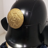 【O-050】Navy Blue Thread Laced Black Matte Riveted Two-Piece Cuirass Armor (Zunari-style Helmet)：紺糸威黒艶消鋲綴二枚胴具足（頭形兜）
