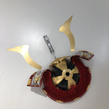 【O-003-K】Red thread laced large plate ō-yoroi armor (helmet only)：赤糸威本大札大鎧（兜のみ）