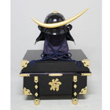 【O-074-K】Deep navy blue thread laced cloud dragon two-piece cuirass armor (helmet only)：濃紺糸威雲龍二枚胴具足（兜のみ）