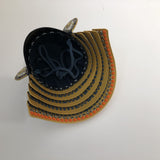 【O-032-K】Deep navy blue thread laced chest-guard two-piece cuirass armor (helmet only)：紺糸威胸取二枚胴具足（兜のみ）