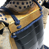 【O-029】Dark Navy Blue Thread Laced Gold Kara Two-Piece Cuirass Armor：濃紺糸威金唐二枚胴具足