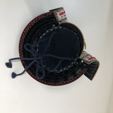 【O-047-K】Deep navy blue thread laced Iyo-style plain lacing two-piece cuirass armor (helmet only)：濃紺糸威伊予素懸二枚胴具足（兜のみ）