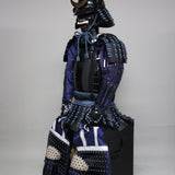 【O-063】Dark Blue Thread Laced Black Barrel Shoulder Guards Two-Piece Cuirass Armor：紺糸威黒桶側二枚胴具足