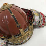 【O-038-K】Red thread laced large-sleeved red two-piece cuirass armor (helmet only)：赤糸威大袖赤二枚胴具足（兜のみ）