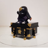 【O-050-K】Navy Blue Thread Laced Black Matte Finish Riveted Two-piece Dou Armor (Atamagata) (Helmet Only)：紺糸威黒艶消鋲綴二枚胴具足（頭形）（兜のみ）