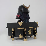 【O-054-K】Navy and Red Thread Laced Black Barrel-shaped Two-piece Dou Armor (Helmet Only)：紺赤糸威黒桶側二枚胴具足（兜のみ）