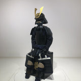 【O-058】Navy Blue Thread Laced Black Okegawa Two-Piece Cuirass Armor with Kuwagata Crest：紺糸威黒桶側二枚胴具足（鍬形）