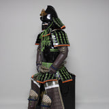 【O-030】Light Green Thread Laced Vertical Seam Two-Piece Cuirass Armor：萌黄糸威縦矧二枚胴具足