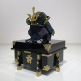 【O-044-K】Deep navy blue thread laced yomogi diamond laced two-piece cuirass armor (helmet only)：紺糸威蓬菱綴二枚胴具足（兜のみ）
