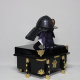 【O-042-K】Black thread laced waist-guard two-piece cuirass armor (helmet only)：黒糸威腰取二枚胴具足(兜のみ)