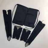 [O-075] Three-Piece Black-Lacquered Arm Gauntlet, Shin Guard, and Thigh Armor Set