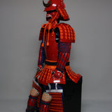 【O-060】Scarlet Thread Laced Red Okegawa Two-Piece Cuirass Armor：緋糸威赤桶側二枚胴具足