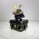 【O-047-K】Deep navy blue thread laced Iyo-style plain lacing two-piece cuirass armor (helmet only)：濃紺糸威伊予素懸二枚胴具足（兜のみ）