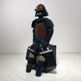 【O-059】Deep navy blue thread laced brown barrel shoulder guards two-piece cuirass armor：●濃紺糸威茶桶側二枚胴具足
