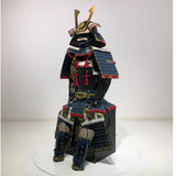 【O-037】Navy Blue Thread Laced Large Sleeved Black Two-Piece Cuirass Armor：紺糸威大袖黒二枚胴具足