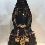 【O-068】Black thread laced vertical seam Iyo-style two-piece cuirass armor：▲黒糸威縦矧伊予二枚胴具足