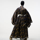 [B-031] Yoroi Hitatare with brocade (navy blue tones)：鎧直垂・金襴　(紺系)