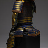 【O-020】Navy Blue Thread Laced Sewn-Extended Two-Piece Cuirass Armor：紺糸縫延二枚胴具足