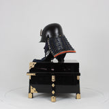 【O-050-K】Navy Blue Thread Laced Black Matte Finish Riveted Two-piece Dou Armor (Atamagata) (Helmet Only)：紺糸威黒艶消鋲綴二枚胴具足（頭形）（兜のみ）