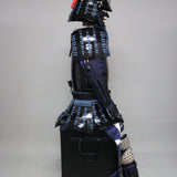 【O-063】Dark Blue Thread Laced Black Barrel Shoulder Guards Two-Piece Cuirass Armor：紺糸威黒桶側二枚胴具足