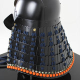 【O-050-K】Navy Blue Thread Laced Black Matte Finish Riveted Two-piece Dou Armor (Atamagata) (Helmet Only)：紺糸威黒艶消鋲綴二枚胴具足（頭形）（兜のみ）