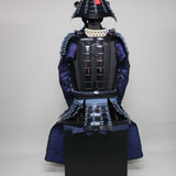 【O-063】Dark Blue Thread Laced Black Barrel Shoulder Guards Two-Piece Cuirass Armor：紺糸威黒桶側二枚胴具足