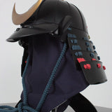 【O-055-K】Navy and Red Thread Laced Munetori Black Barrel-shaped Two-piece Dou Armor (Juunikoma) (Helmet Only)：紺赤糸威胸取黒桶側二枚胴具足（十二間）（兜のみ）