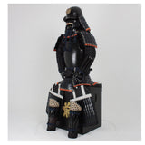 【O-050】Navy Blue Thread Laced Black Matte Riveted Two-Piece Cuirass Armor (Zunari-style Helmet)：紺糸威黒艶消鋲綴二枚胴具足（頭形兜）