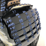 【O-074】Deep navy blue thread laced cloud and dragon two-piece cuirass armor：濃紺糸威雲龍二枚胴具足