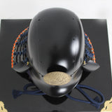 【O-050-K】Navy Blue Thread Laced Black Matte Finish Riveted Two-piece Dou Armor (Atamagata) (Helmet Only)：紺糸威黒艶消鋲綴二枚胴具足（頭形）（兜のみ）
