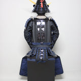 【O-074】Deep navy blue thread laced cloud and dragon two-piece cuirass armor：濃紺糸威雲龍二枚胴具足